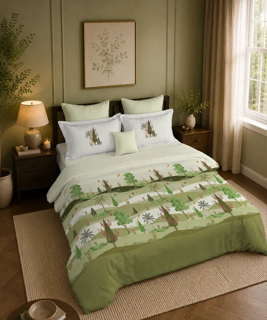 Trident Classic Folklores King Bedsheet Set, Whispers of Vatika – 210 TC Cotton